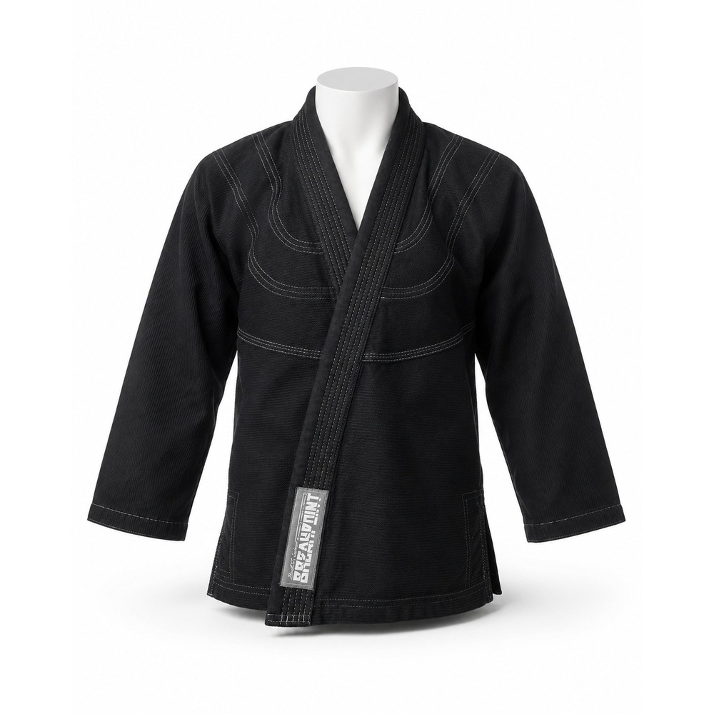 Break Point Gi Jacket Youth K2 Black Brazilian Jiu-Jitsu Pearl Weave Cotton